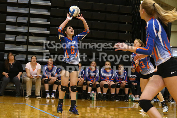 Otis-Bison defeated Beloit St. John's-Tipton in a semifinal game at the KSHSAA Class 1AD2 Volleyball State Championship on Saturday, October 28, 2017.  (Photo: Everett Royer, www.ksportsimages.com)