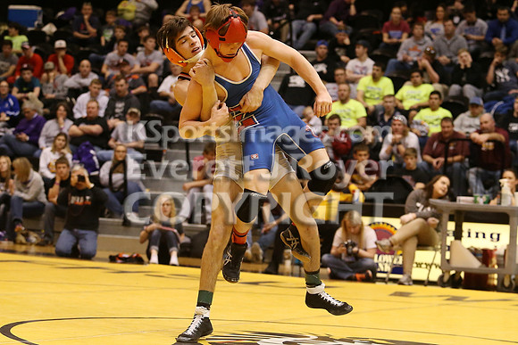 At 113, Blayne Harris, Beloit defeated Kolby Beitz, Eureka 3-2 in the 3-2-1A 2017 KSHSAA Wrestling Championship Finals, Saturday, February 25, 2017.