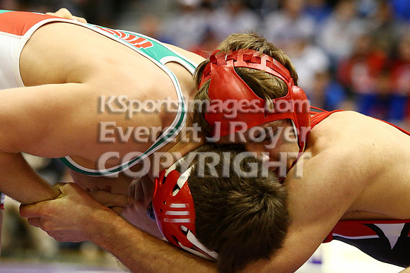 At 152, Christopher Ball, Hoisington defeated Colton Hutchinson, Smith Center 3-0 in the KSHSAA 2018 3-2-1A State Wrestling Championship Final, Saturday, February 24, 2018.