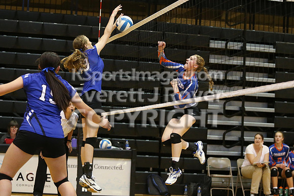 Otis-Bison defeated Beloit St. John's-Tipton in a semifinal game at the KSHSAA Class 1AD2 Volleyball State Championship on Saturday, October 28, 2017.  (Photo: Everett Royer, www.ksportsimages.com)