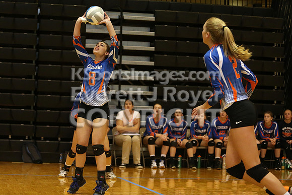 Otis-Bison defeated Beloit St. John's-Tipton in a semifinal game at the KSHSAA Class 1AD2 Volleyball State Championship on Saturday, October 28, 2017.  (Photo: Everett Royer, www.ksportsimages.com)