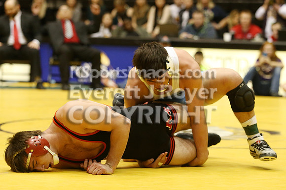 At 182, Josh Seabolt, Cimarron defeated Jacob Stryker, Marysville 6-4 in OT in the 3-2-1A 2017 KSHSAA Wrestling Championship Finals, Saturday, February 25, 2017.