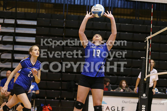 Otis-Bison defeated Beloit St. John's-Tipton in a semifinal game at the KSHSAA Class 1AD2 Volleyball State Championship on Saturday, October 28, 2017.  (Photo: Everett Royer, www.ksportsimages.com)