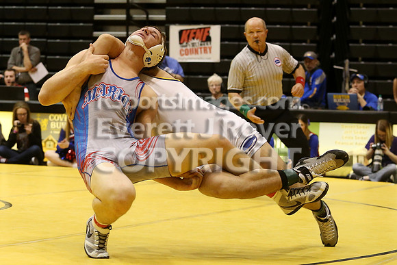 At 195, Jacob Jenkins, Chaparral defeated  Tyler Palic, Marion by Fall in the 3-2-1A 2017 KSHSAA Wrestling Championship Finals, Saturday, February 25, 2017.