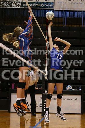 Otis-Bison defeated Beloit St. John's-Tipton in a semifinal game at the KSHSAA Class 1AD2 Volleyball State Championship on Saturday, October 28, 2017.  (Photo: Everett Royer, www.ksportsimages.com)