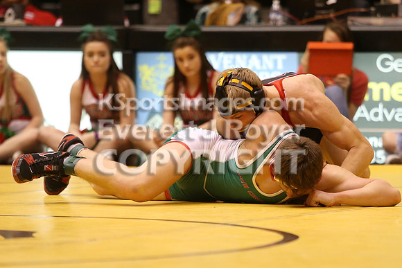 At 145, Jonathan Ball, Hoisington defeated  Colton Hutchinson, Smith Center 12-1 in the 3-2-1A 2017 KSHSAA Wrestling Championship Finals, Saturday, February 25, 2017.