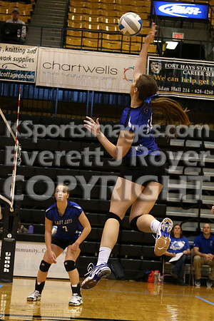 Otis-Bison defeated Beloit St. John's-Tipton in a semifinal game at the KSHSAA Class 1AD2 Volleyball State Championship on Saturday, October 28, 2017.  (Photo: Everett Royer, www.ksportsimages.com)