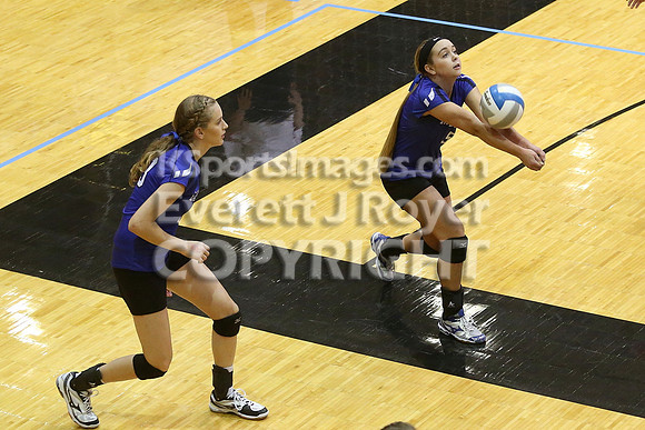 Otis-Bison defeated Beloit St. John's-Tipton in a semifinal game at the KSHSAA Class 1AD2 Volleyball State Championship on Saturday, October 28, 2017.  (Photo: Everett Royer, www.ksportsimages.com)