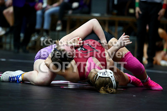 155 Cali Wagoner (Oakley HS) 31-2, Jr. over Zoe Brown (Plainville HS) 38-7, Sr. (Fall 3:34)