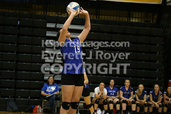 Otis-Bison defeated Beloit St. John's-Tipton in a semifinal game at the KSHSAA Class 1AD2 Volleyball State Championship on Saturday, October 28, 2017.  (Photo: Everett Royer, www.ksportsimages.com)