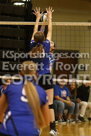 Otis-Bison defeated Beloit St. John's-Tipton in a semifinal game at the KSHSAA Class 1AD2 Volleyball State Championship on Saturday, October 28, 2017.  (Photo: Everett Royer, www.ksportsimages.com)