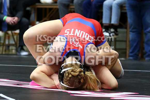 1st Place MatchAshlyn Hahn (Stockton HS) 41-0, Sr. over Averie Counts (Russell HS) 43-7, Fr. (Fall 1:35)