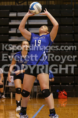 Otis-Bison defeated Beloit St. John's-Tipton in a semifinal game at the KSHSAA Class 1AD2 Volleyball State Championship on Saturday, October 28, 2017.  (Photo: Everett Royer, www.ksportsimages.com)