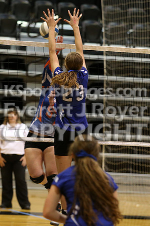 Otis-Bison defeated Beloit St. John's-Tipton in a semifinal game at the KSHSAA Class 1AD2 Volleyball State Championship on Saturday, October 28, 2017.  (Photo: Everett Royer, www.ksportsimages.com)