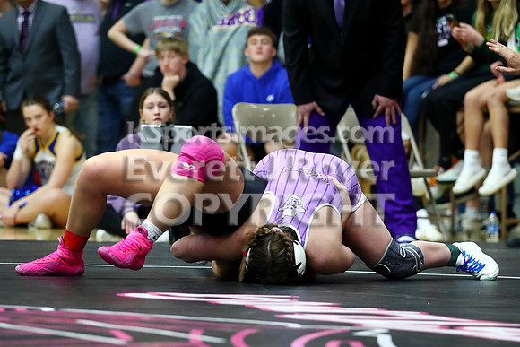 155 Cali Wagoner (Oakley HS) 31-2, Jr. over Zoe Brown (Plainville HS) 38-7, Sr. (Fall 3:34)