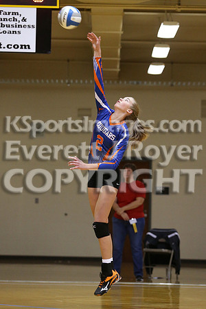 Otis-Bison defeated Beloit St. John's-Tipton in a semifinal game at the KSHSAA Class 1AD2 Volleyball State Championship on Saturday, October 28, 2017.  (Photo: Everett Royer, www.ksportsimages.com)
