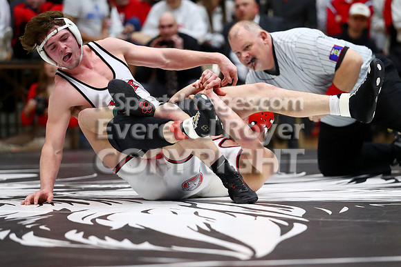 175 Easton Nickelson (Hoxie Hs) 35-2, Sr. over Dayton Stephen (Hill City Hs) 45-5, Sr. (Dec 7-6)