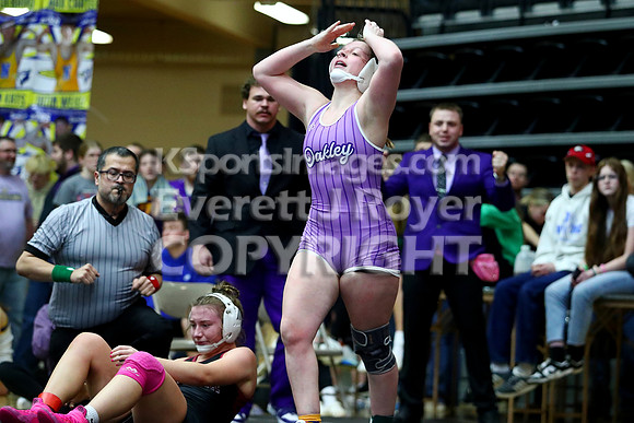 155 Cali Wagoner (Oakley HS) 31-2, Jr. over Zoe Brown (Plainville HS) 38-7, Sr. (Fall 3:34)