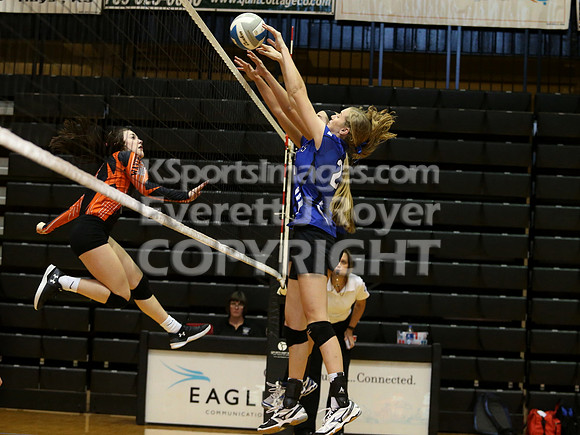 Waverly defeated Beloit St. John's-Tipton in pool play at the KSHSAA Class 1AD2 Volleyball State Championship on Friday, October 27, 2017.  (Photo: Everett Royer, www.ksportsimages.com)