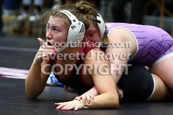 155 Cali Wagoner (Oakley HS) 31-2, Jr. over Zoe Brown (Plainville HS) 38-7, Sr. (Fall 3:34)
