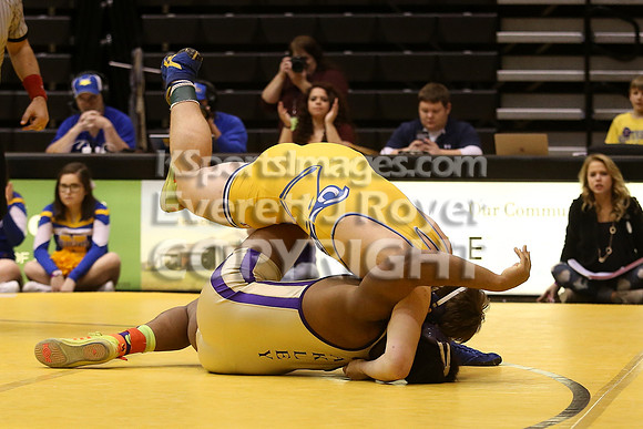 At 220,  Jacob Green, Norton defeated Chris Cox, Oakley by Fall in the 3-2-1A 2017 KSHSAA Wrestling Championship Finals, Saturday, February 25, 2017.