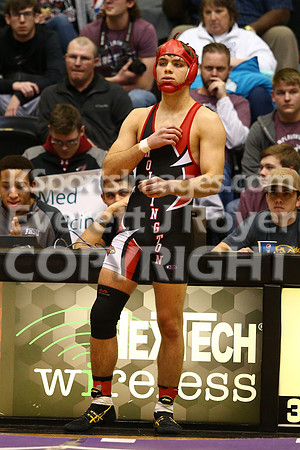 At 152, Christopher Ball, Hoisington defeated Colton Hutchinson, Smith Center 3-0 in the KSHSAA 2018 3-2-1A State Wrestling Championship Final, Saturday, February 24, 2018.