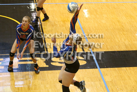 Otis-Bison defeated Beloit St. John's-Tipton in a semifinal game at the KSHSAA Class 1AD2 Volleyball State Championship on Saturday, October 28, 2017.  (Photo: Everett Royer, www.ksportsimages.com)