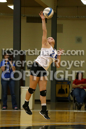 Otis-Bison defeated Beloit St. John's-Tipton in a semifinal game at the KSHSAA Class 1AD2 Volleyball State Championship on Saturday, October 28, 2017.  (Photo: Everett Royer, www.ksportsimages.com)